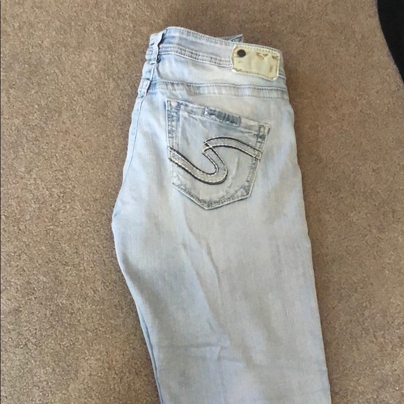 Silver Distressed Jeans - Picture 2 of 3